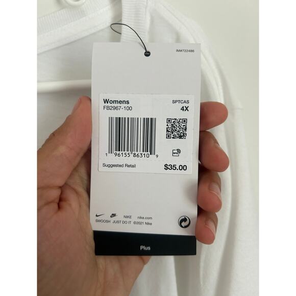 Nike Plus Futura Logo Tee T-Shirt White NWT - Size 4X - Picture 4 of 6